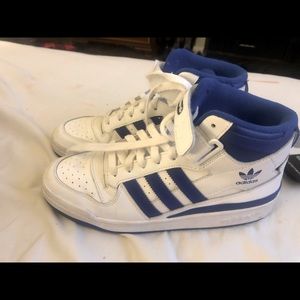 Adidas high top blue and white